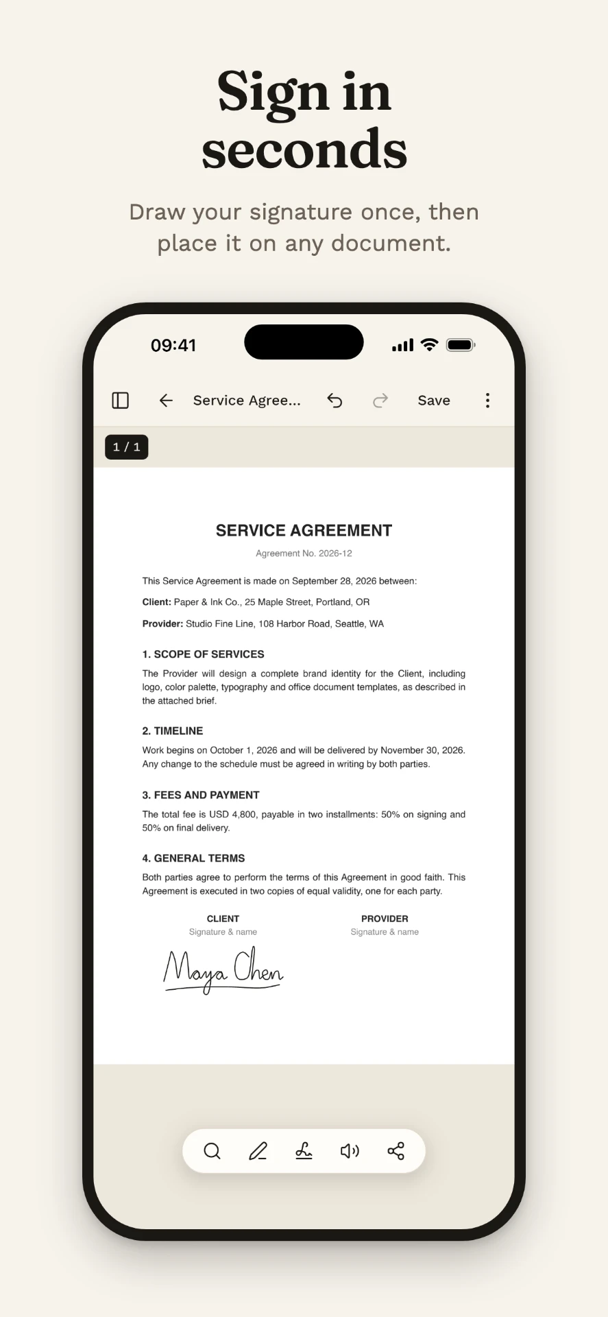 Sign documents