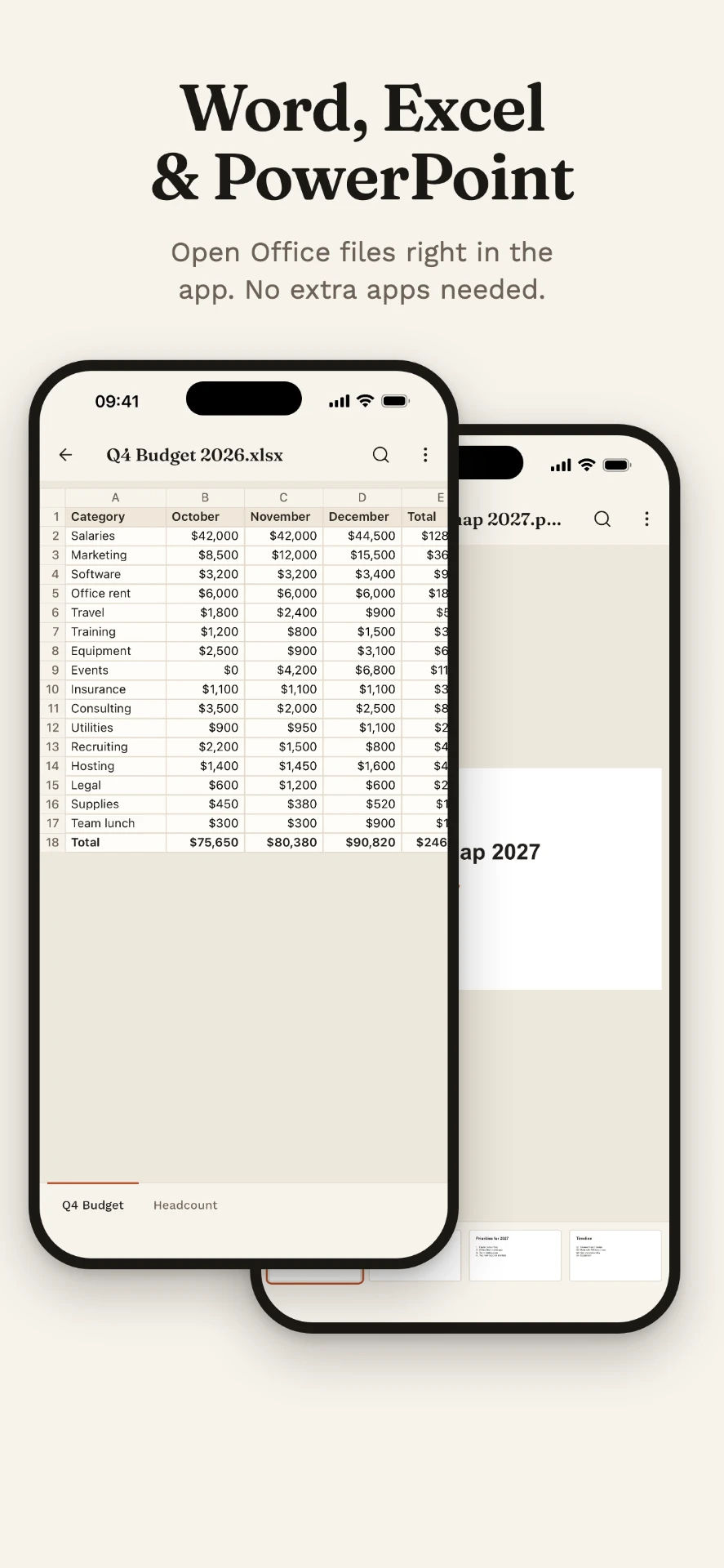 Open Word, Excel and PowerPoint files